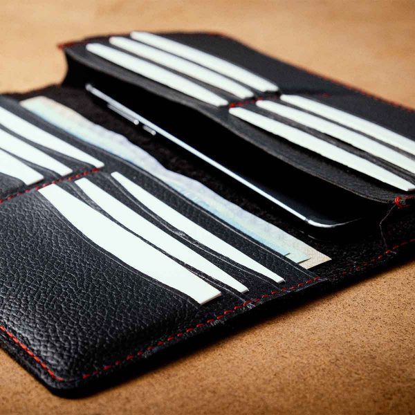 genuine leather long wallet