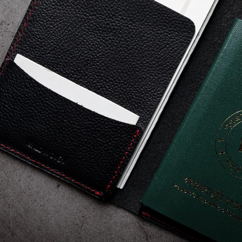 Passport Holder PH1 Ink Black - WildWoven Leather Products