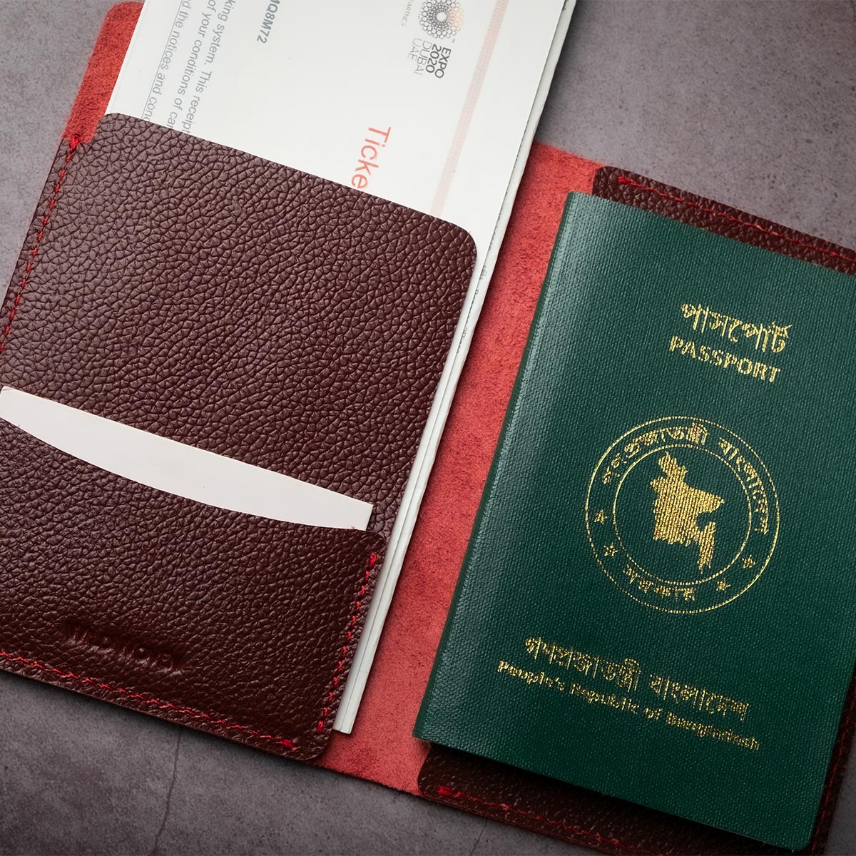 Passport Holder PH1 Wine Red WildWoven Leather Products