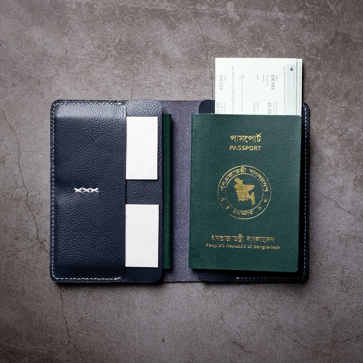 Passport Holder PH3 Yale Blue | WildWoven Leather Products