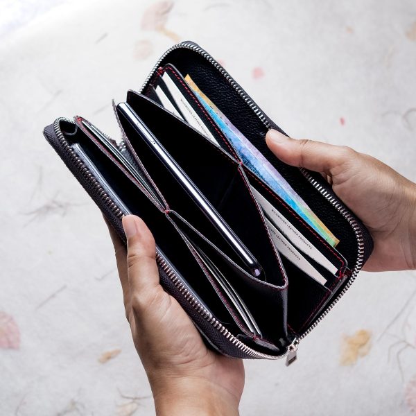 original genuine leather zipper long wallet for men women best selling highest quality top gift bangladesh dhaka bd